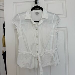 Isaac Mizrahi White Button-Down Shirt